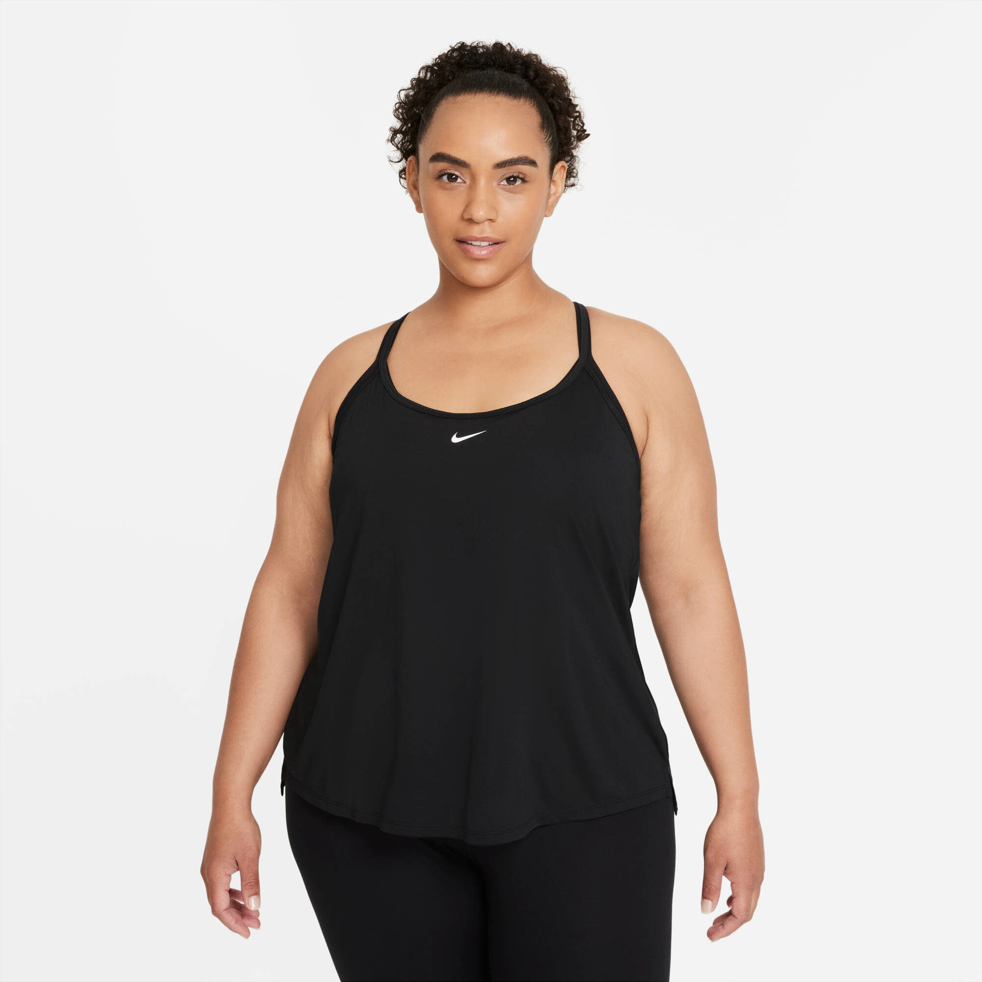 Nike Dri-Fit One Elastika Standard Fit Sporttop Trainingstop Damen schwarz