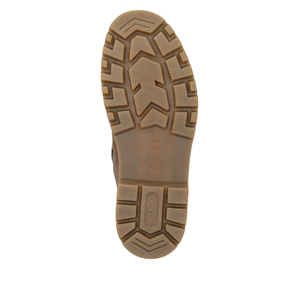 Rieker Herren Schnürstiefel Freizeitstiefel Stiefelette gefüttert braun