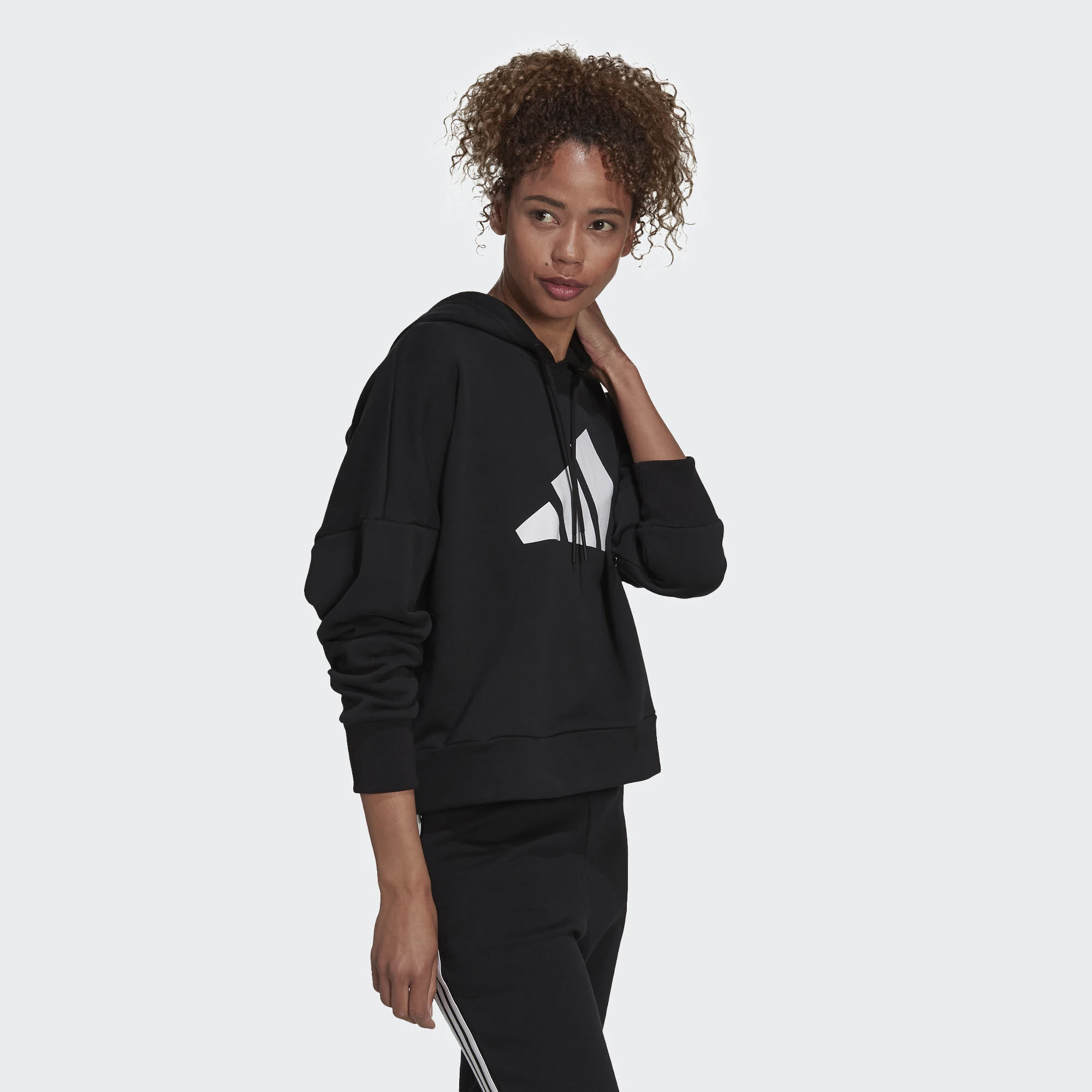 adidas W FI 3B Damen Hoodie Kapuze Langarm Sport Freizeit schwarz NEU