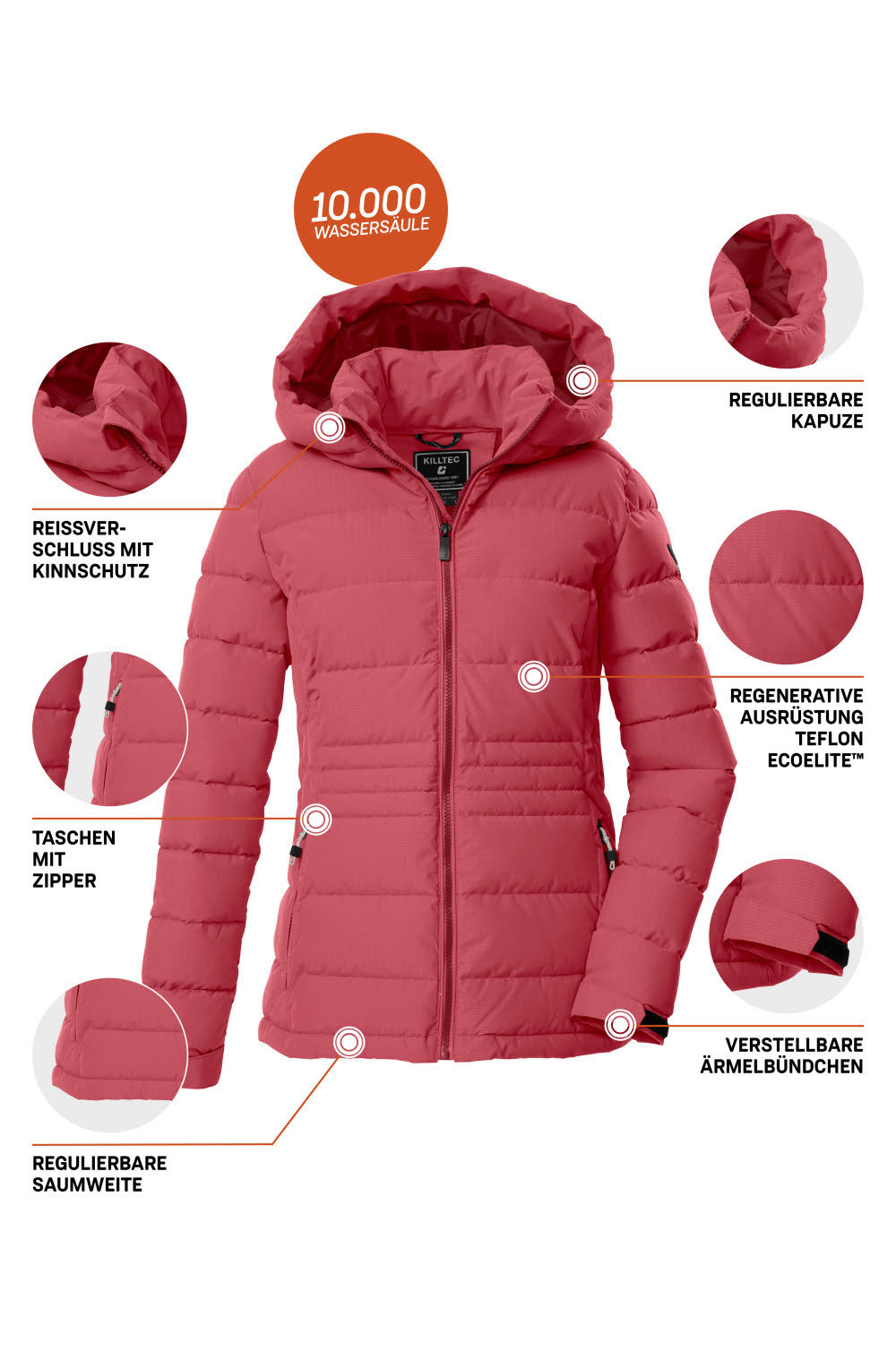 KILLTEC KOW 10 WMN QLTD JCKT Damen Freizeitjacke Damen Steppjacke holly berry