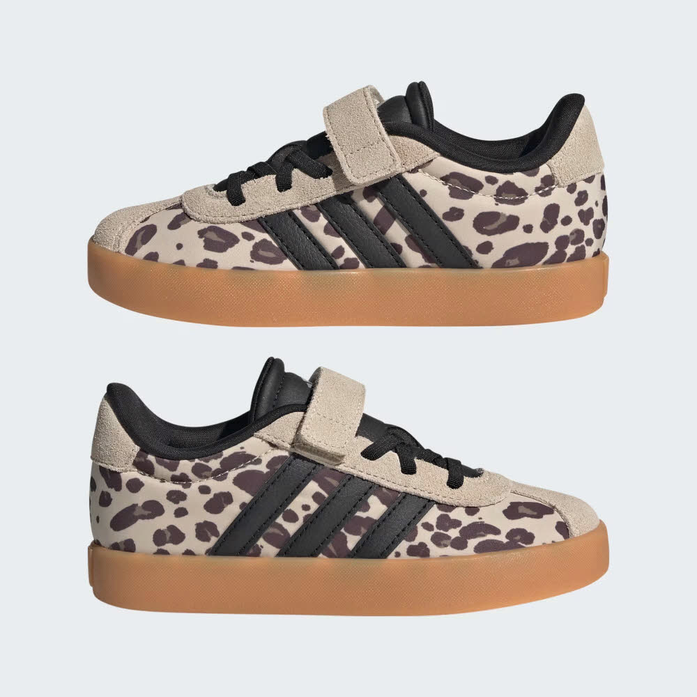 adidas VL COURT 3.0 EL C Mädchen Sneaker Freizeitschuhe beige/braun/leoprint