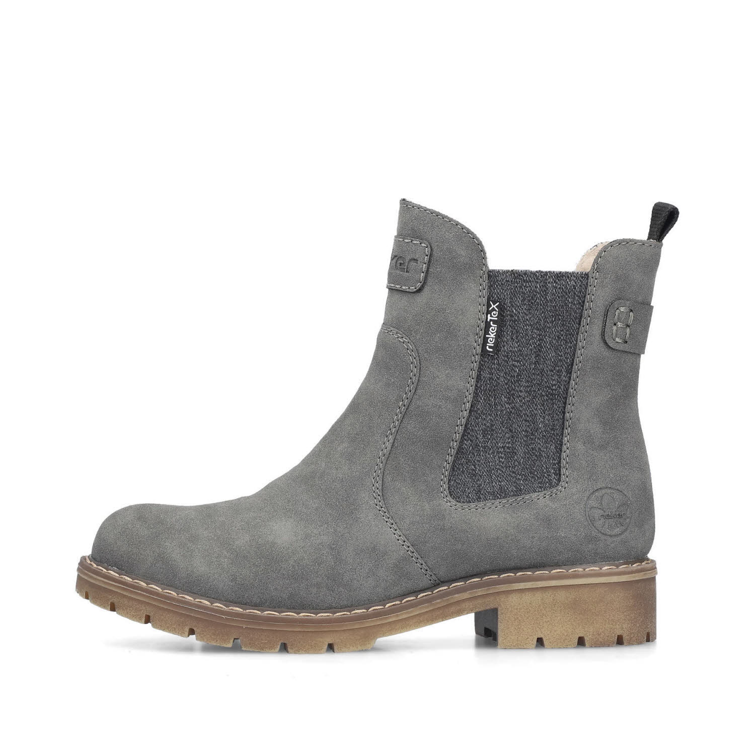 Rieker Chelsea Boots Damen Winterstiefel Modestiefel grau