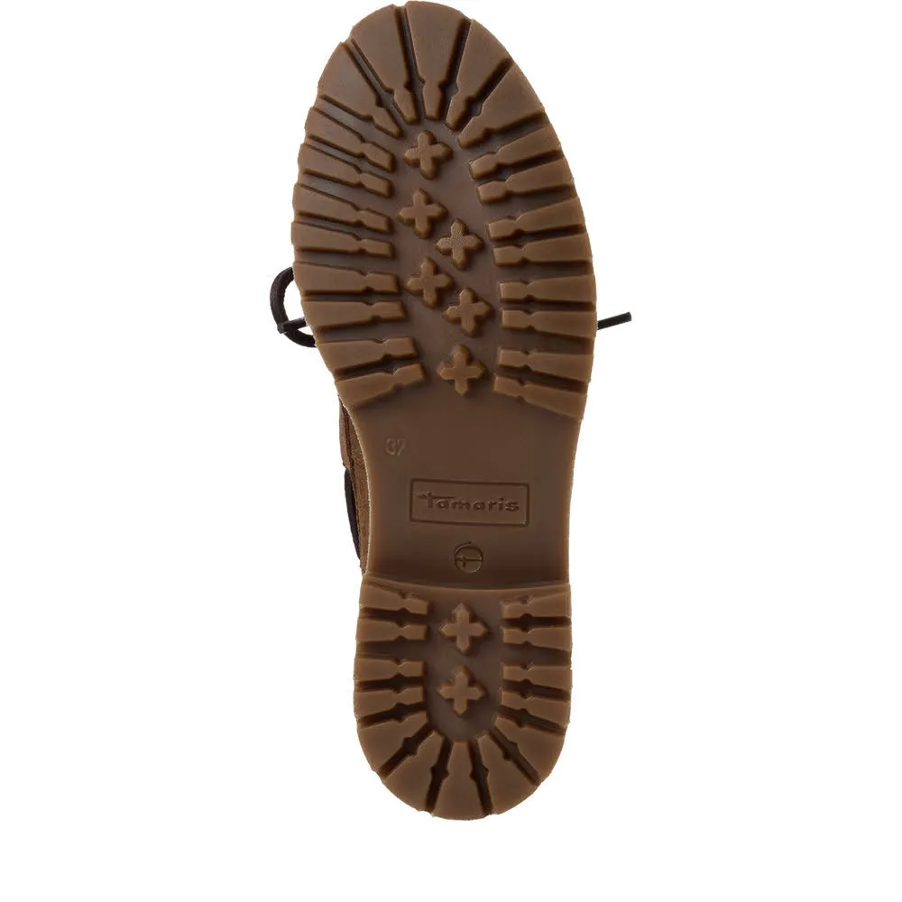 Tamaris Damen Schnürer Slipper braun