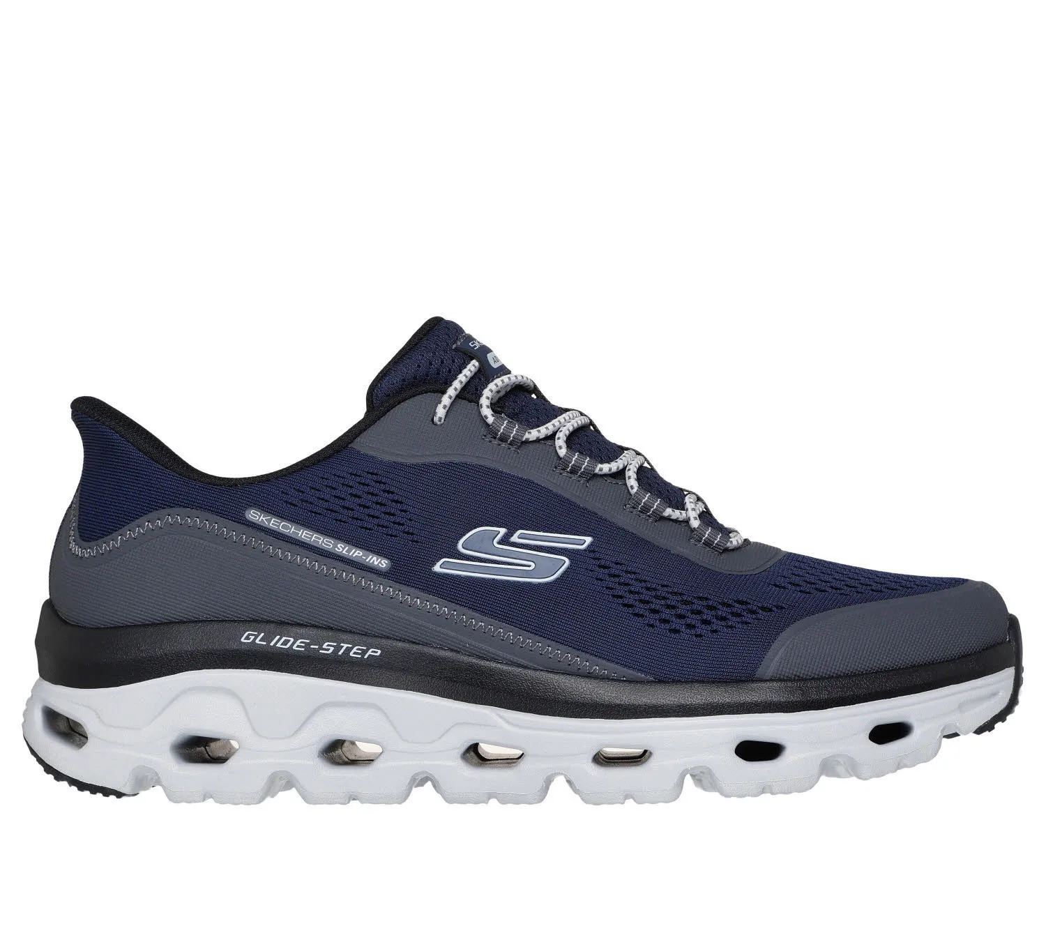 Skechers GLIDE-STEP SOLE - GLOVER PEAK Herren Sneaker Low Schnürschuhe Slipper navy