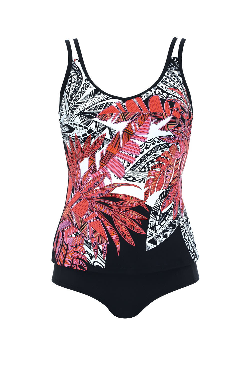 SUNMARIN® Damen Tankini Bademode schwarz/rot