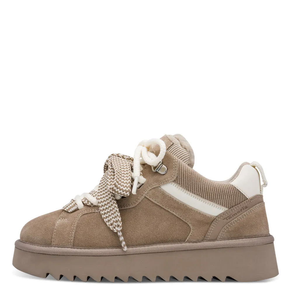 Tamaris Damen Sneaker Schnürer beige