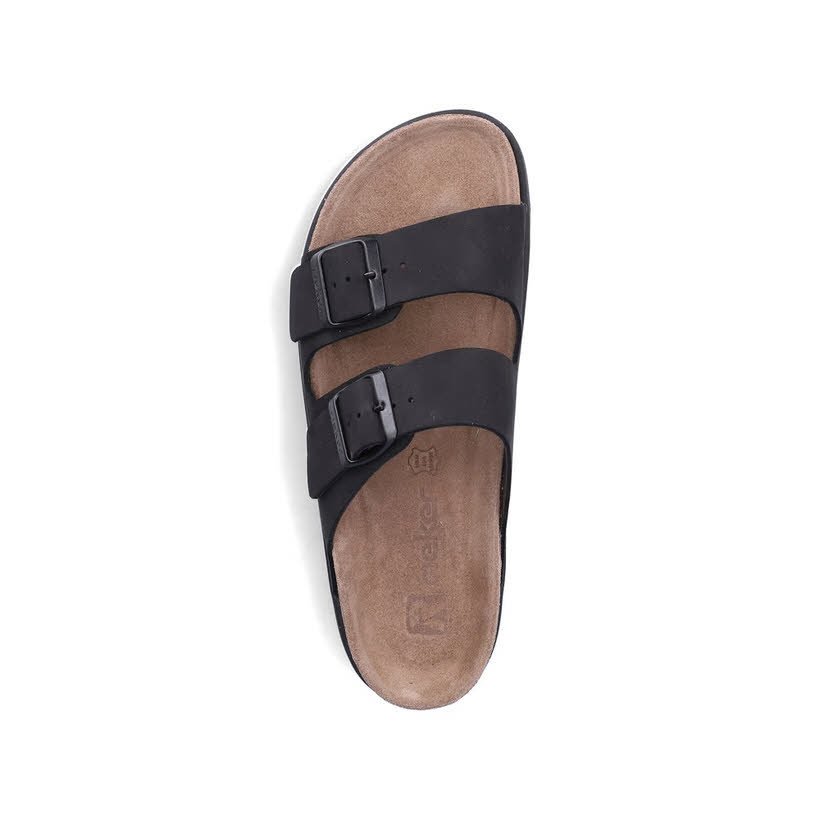 Rieker Damen Sandalen Hausschuhe Pantoletten schwarz