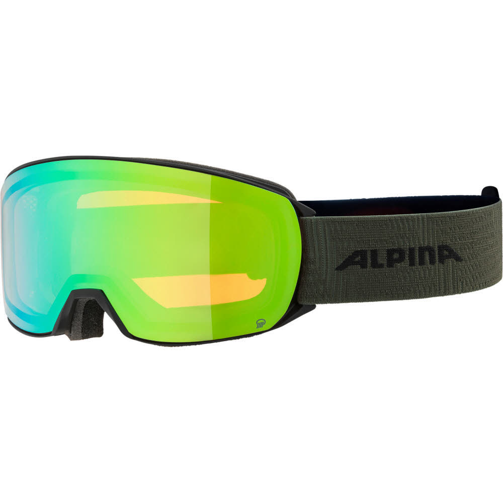 Alpina NAKISKA Q Unisex Skibrille Snowboardbrille black-olive matt