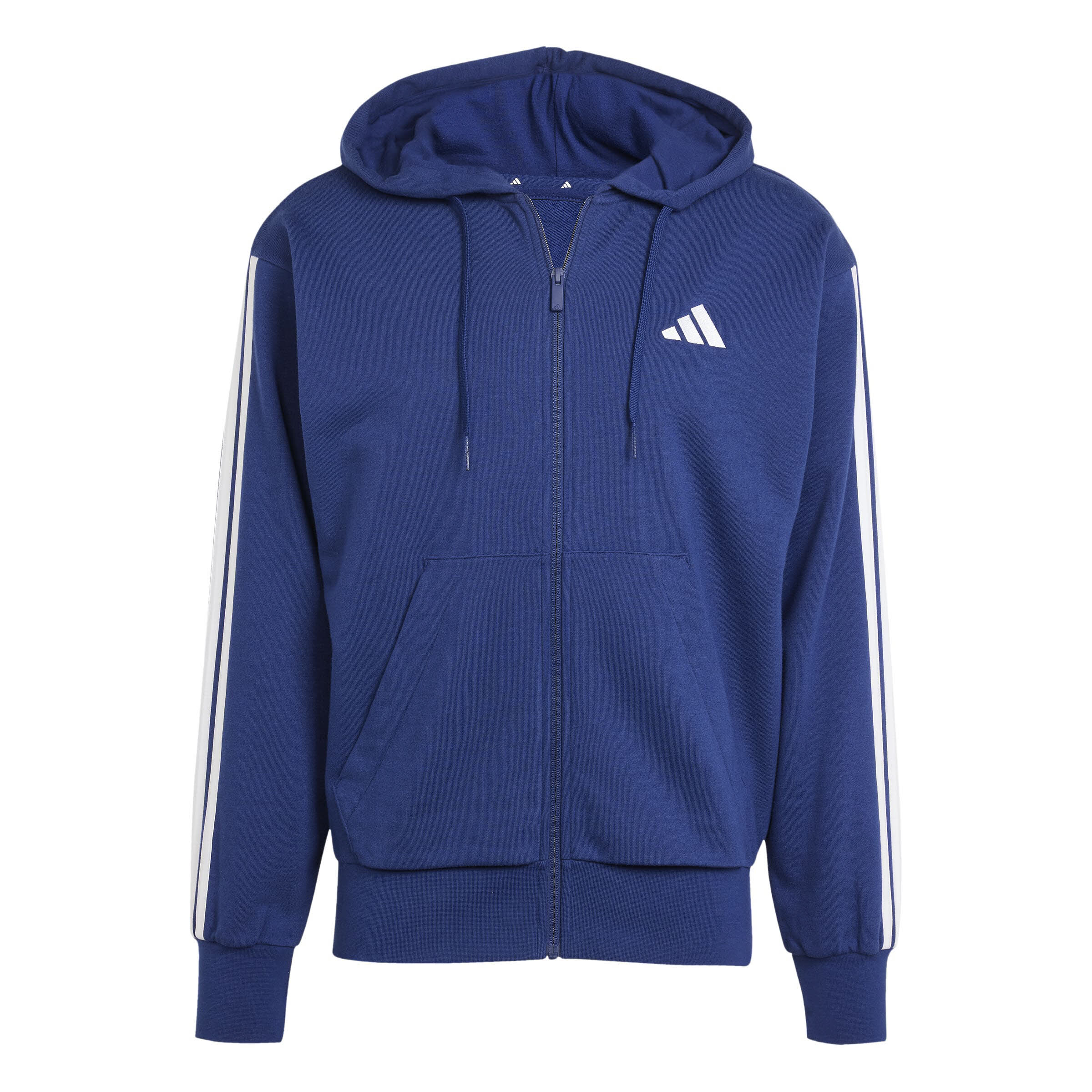 adidas Essentials 3-Streifen French Terry Kapuzenjacke Herren blau