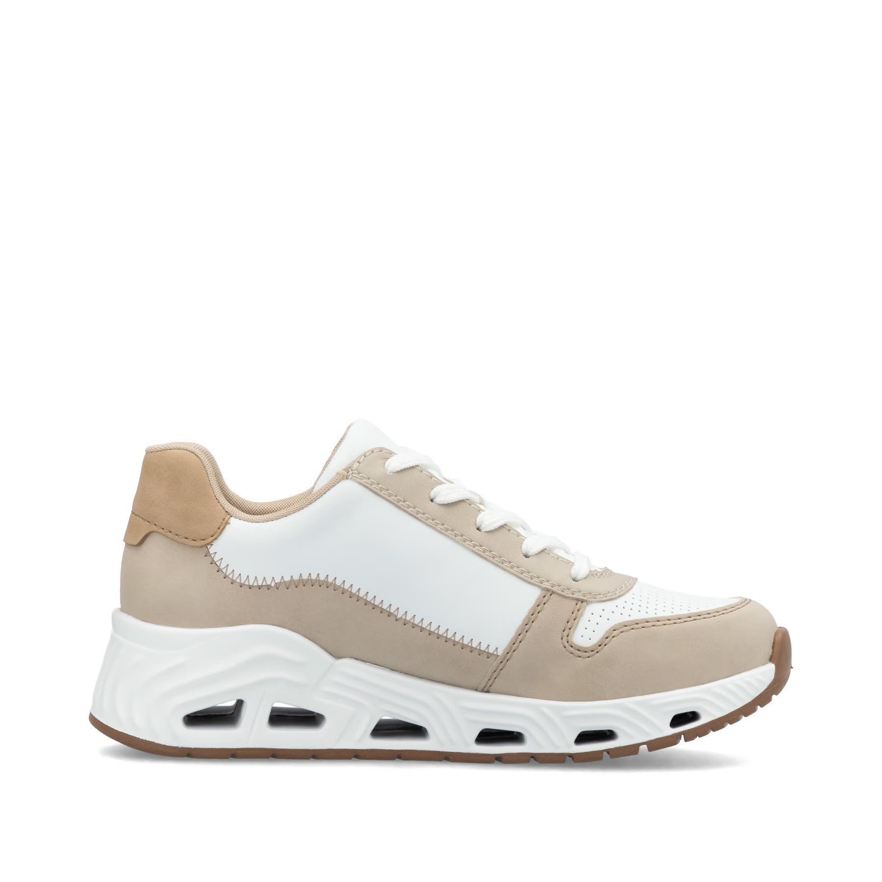 Rieker Damen Halbschuhe Sneaker weiß beige