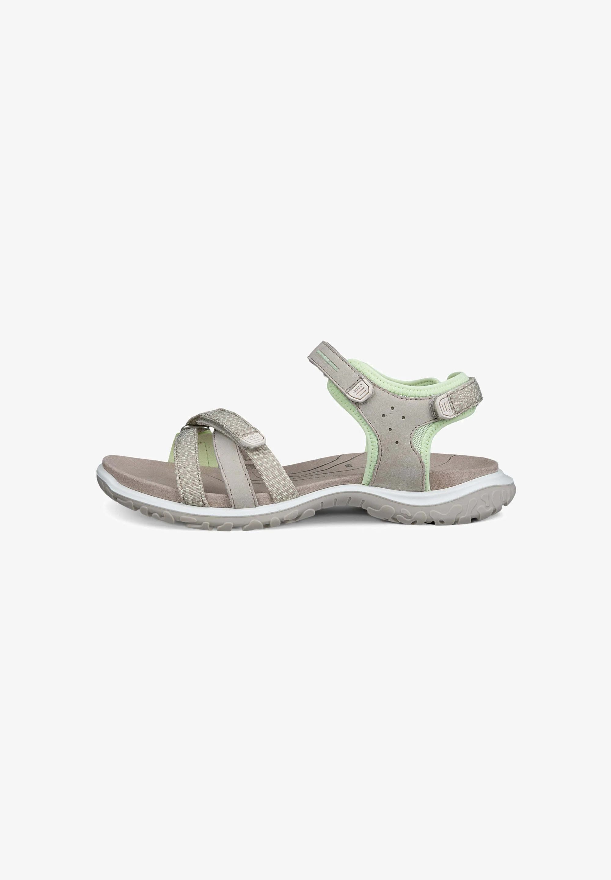 ECCO Riemensandalette - pure cashmere/lime cream/pure cashmere Damen  Nubuksandale mit zwei Riemen