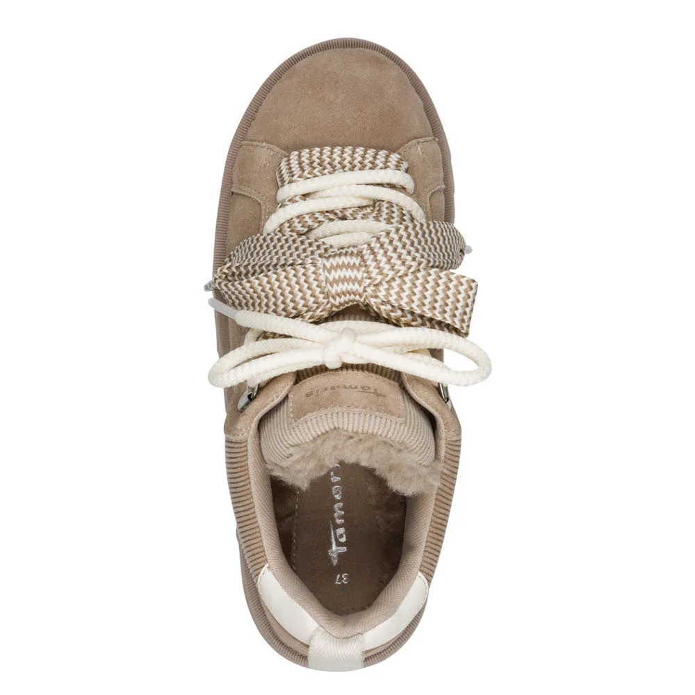 Tamaris Damen Sneaker Schnürer beige