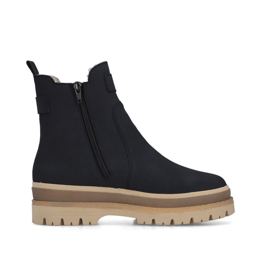 Rieker Chlsea Boots Damen Stiefeletten Kurzstiefel gefüttert pazifik