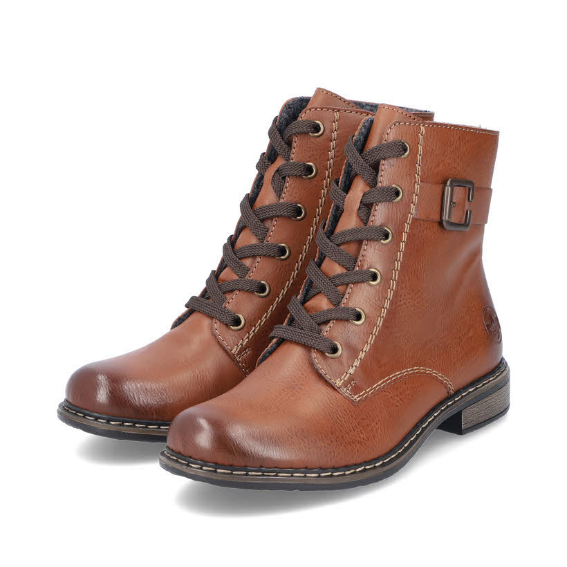 Rieker Stiefelette Schnürrer Freizeitchuh Damen braun