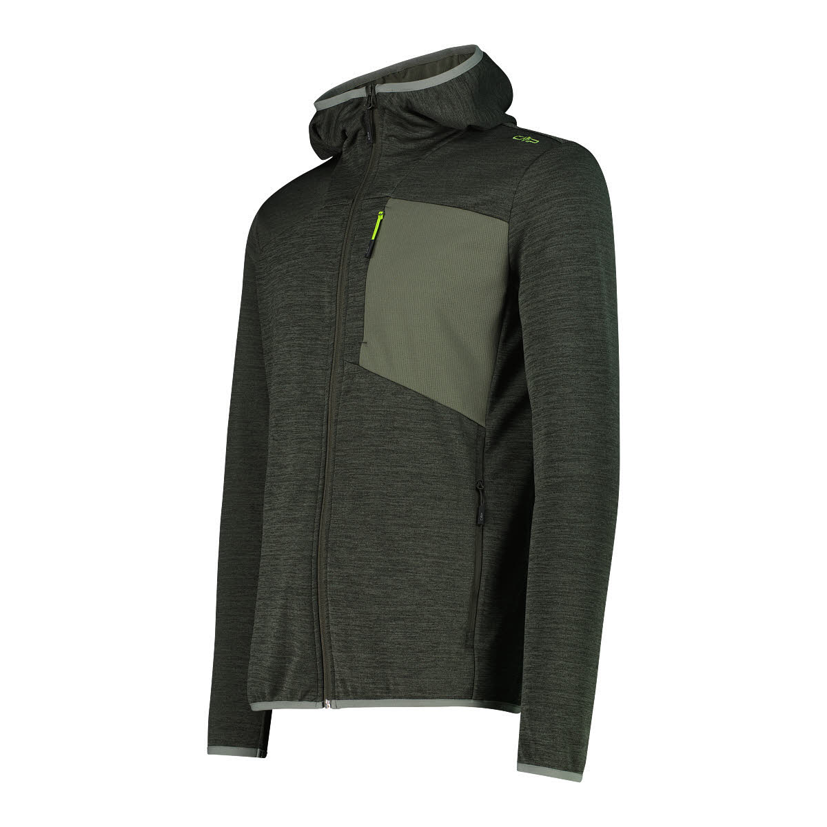 CMP MAN JACKET FIX HOOD Herren Fleecejacke Outdoorjacke pine mel.