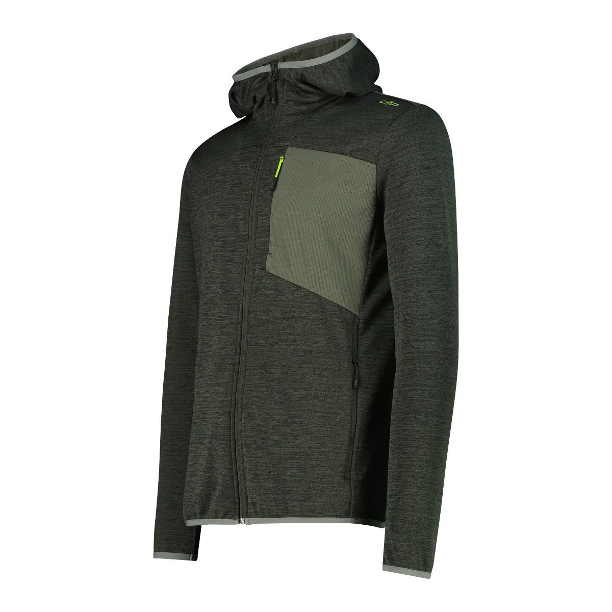 CMP MAN JACKET FIX HOOD Herren Fleecejacke Outdoorjacke pine mel.