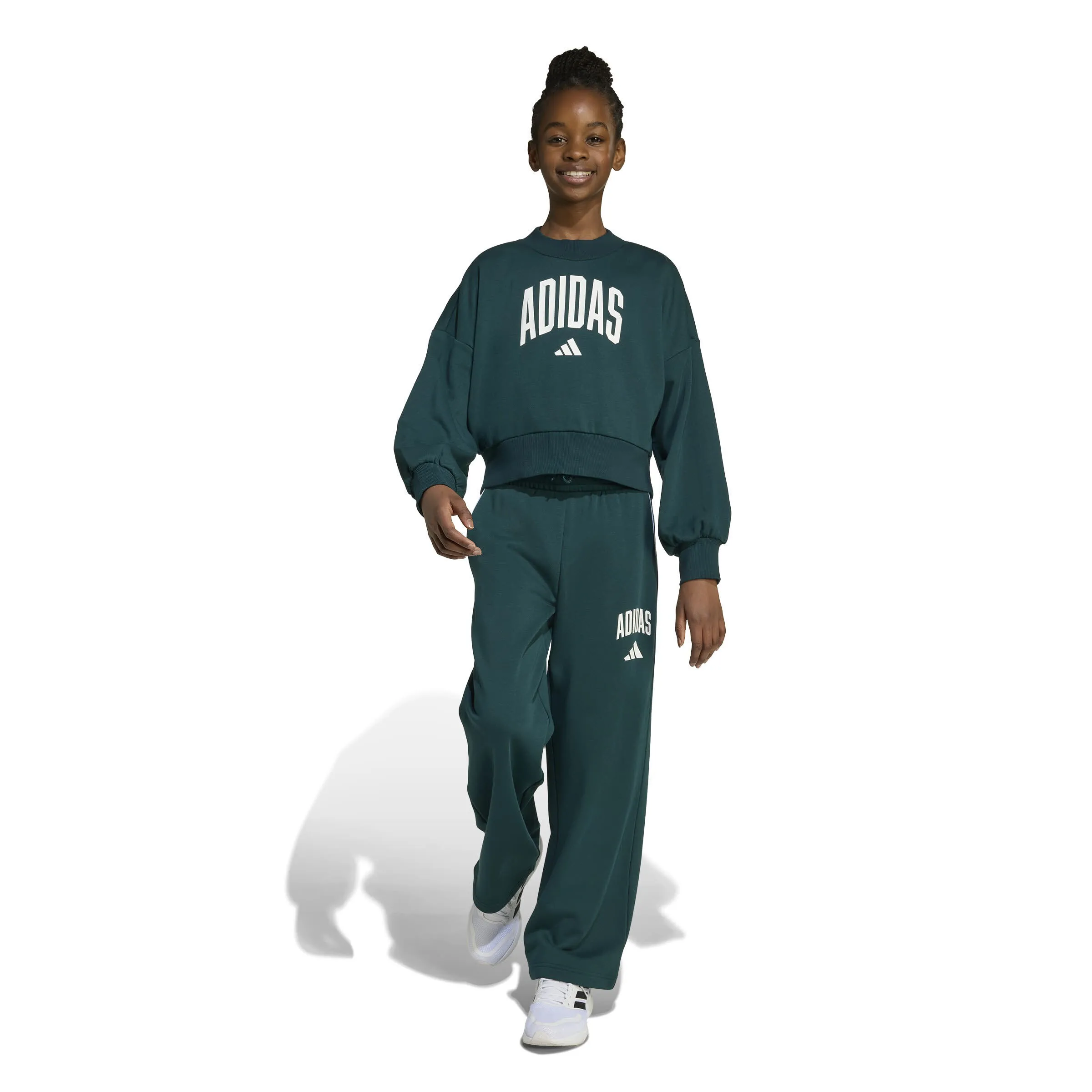 adidas Future Icons bauchfreies Mädchen Sweatshirt blau