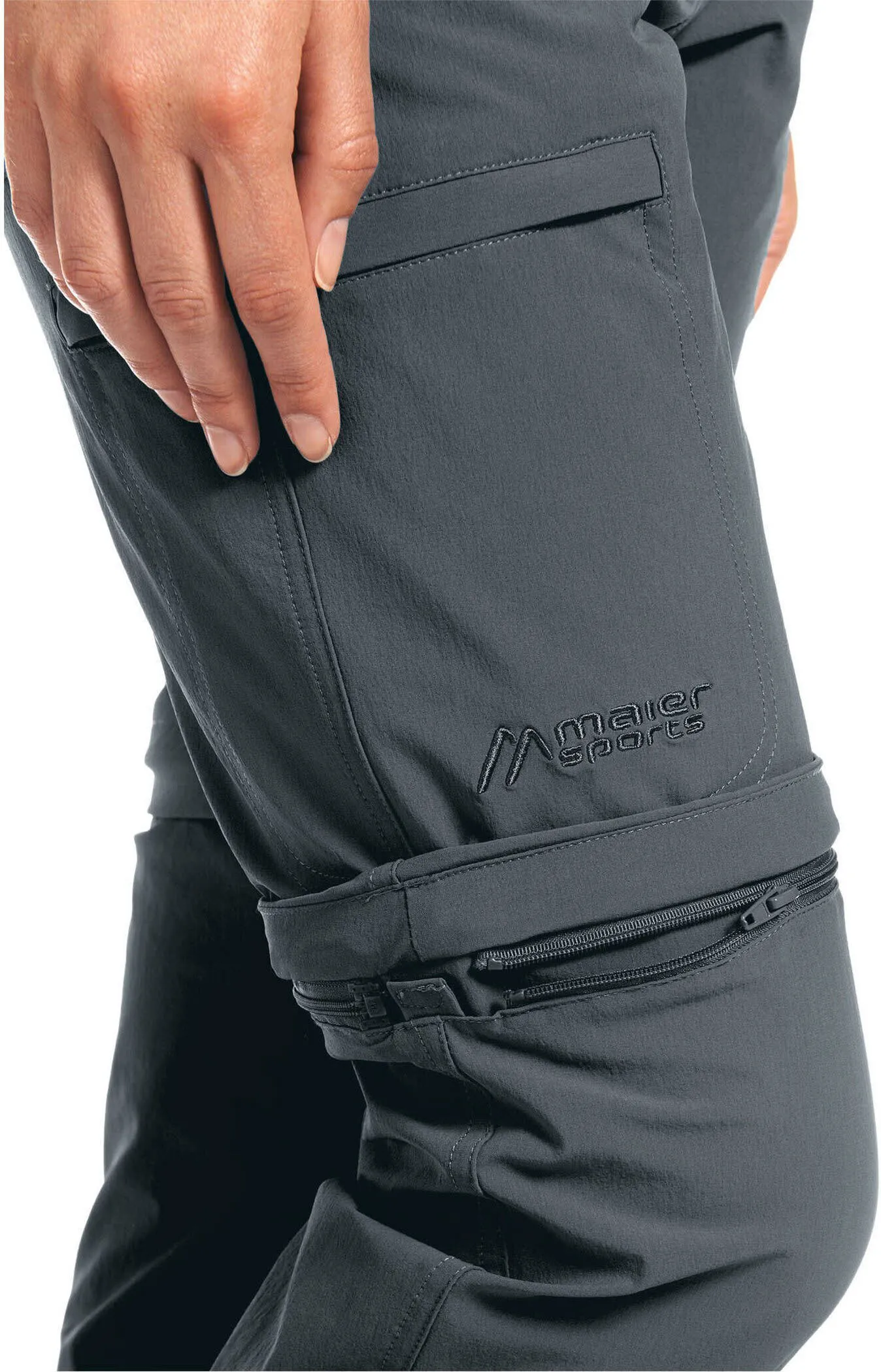 Maier Sports Inara Slim Zip Damen Wanderhose Trekkinghose grau