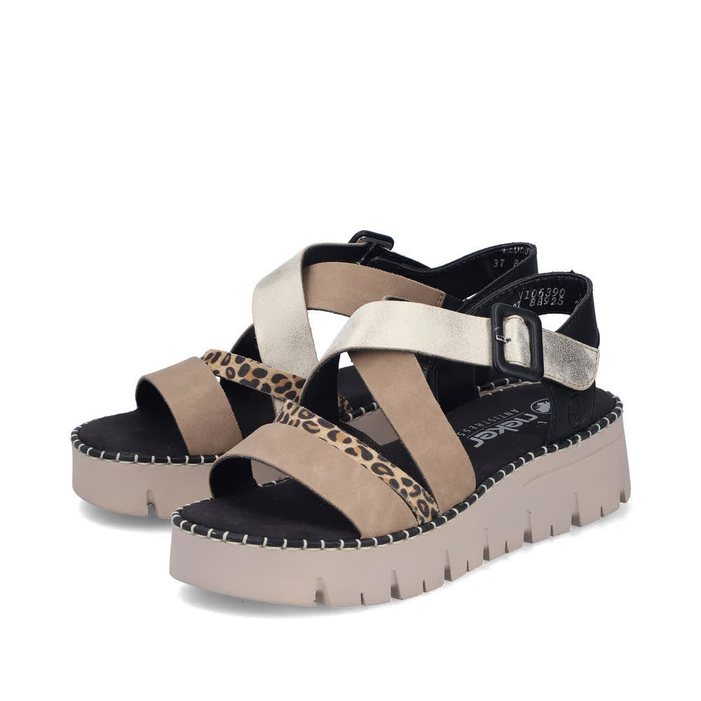 Rieker FSK Damen Sandalen Sandaletten beige