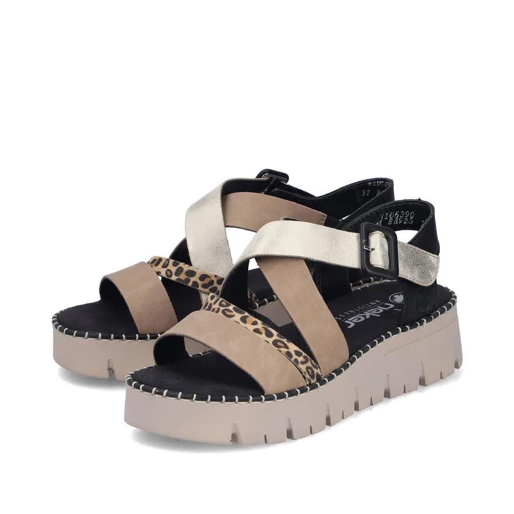 Rieker FSK Damen Sandalen Sandaletten beige