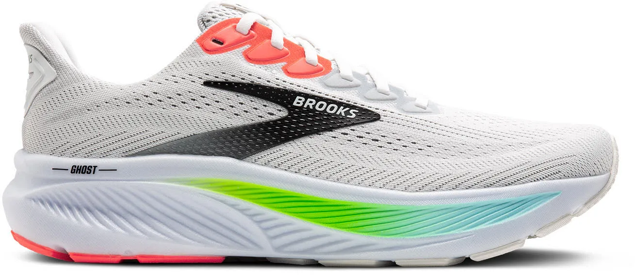 Brooks Ghost 17 Herren Laufschuhe Joggingschuhe white/pink clay/gecko