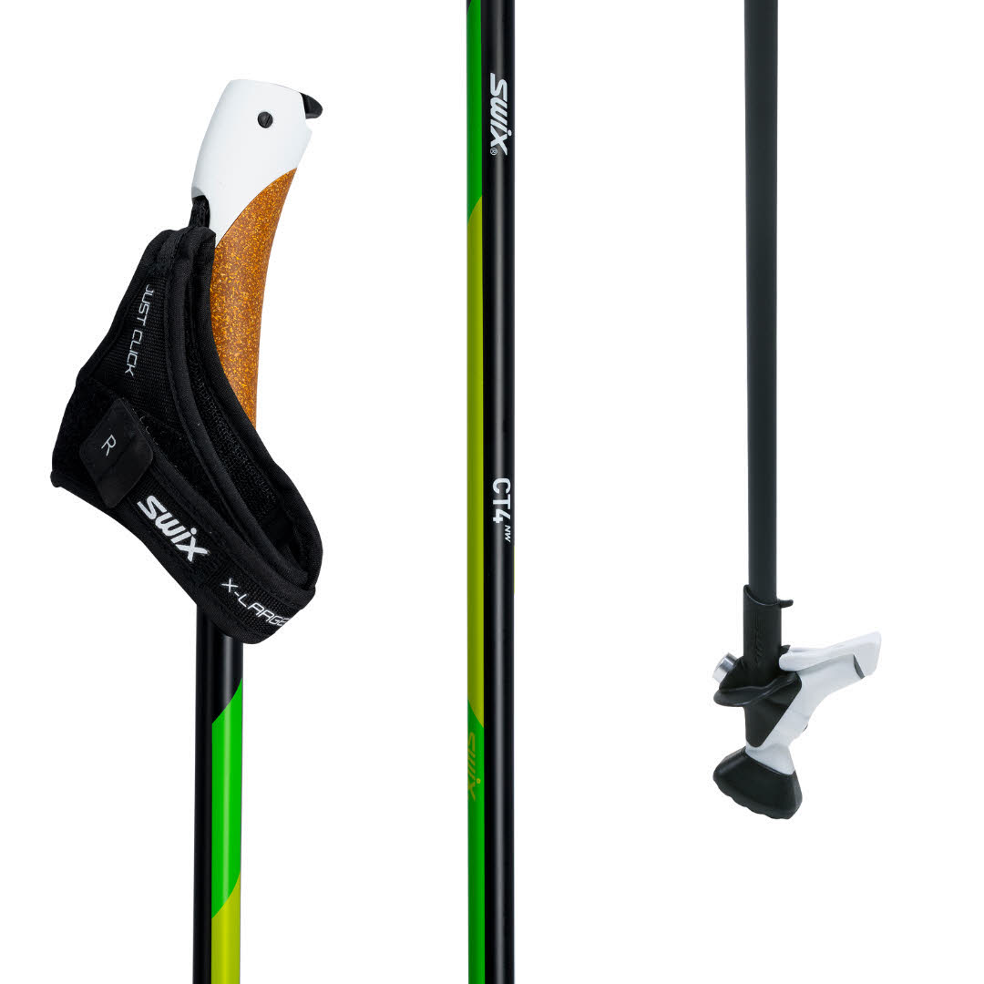 Swix CT4 Twist & Go Nordic Walking Stöcke Lime Klickschlaufe schwarz/lime NEU