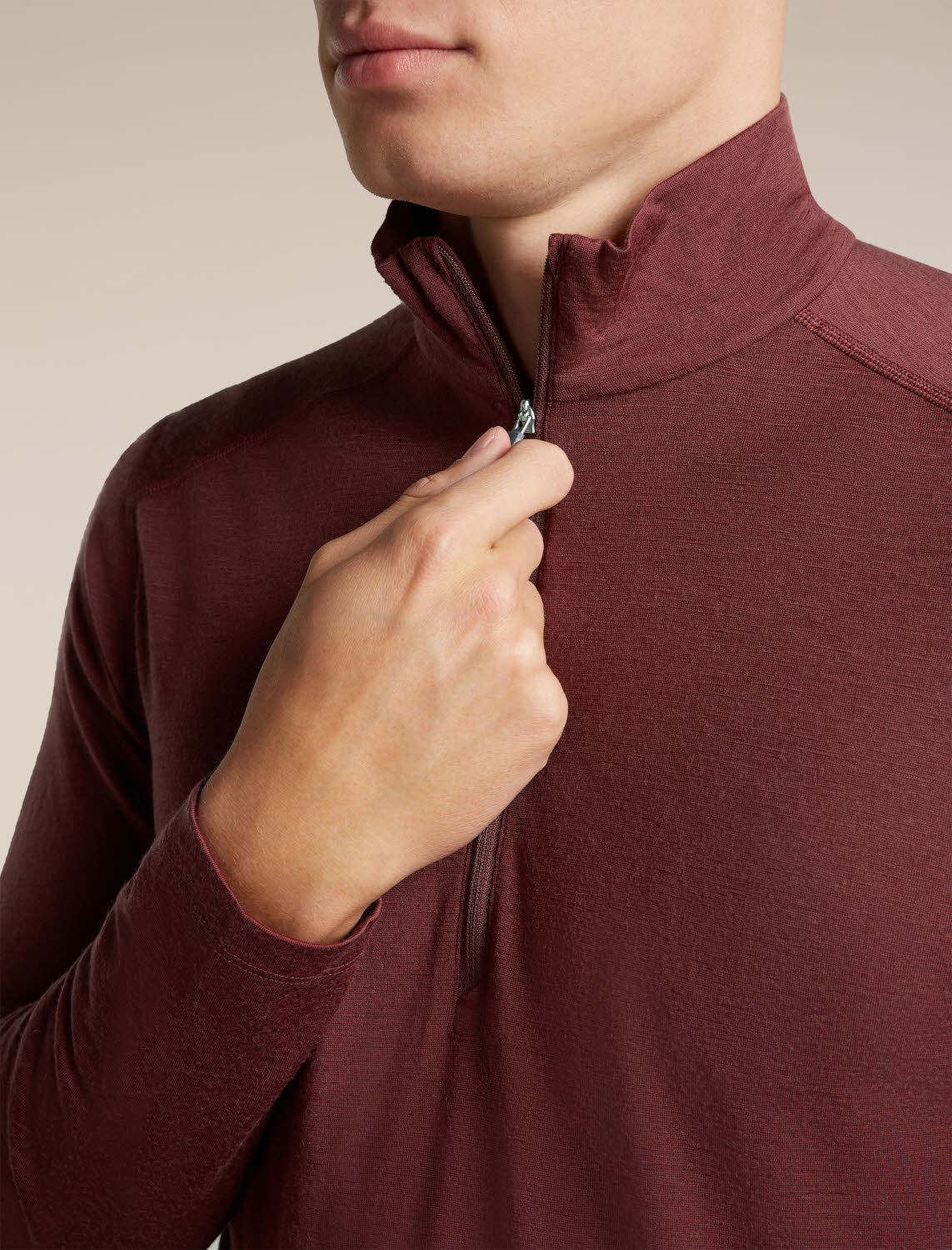 ICEBREAKER HE 200 Oasis LS Half Zip Herren SKirolli rot/port