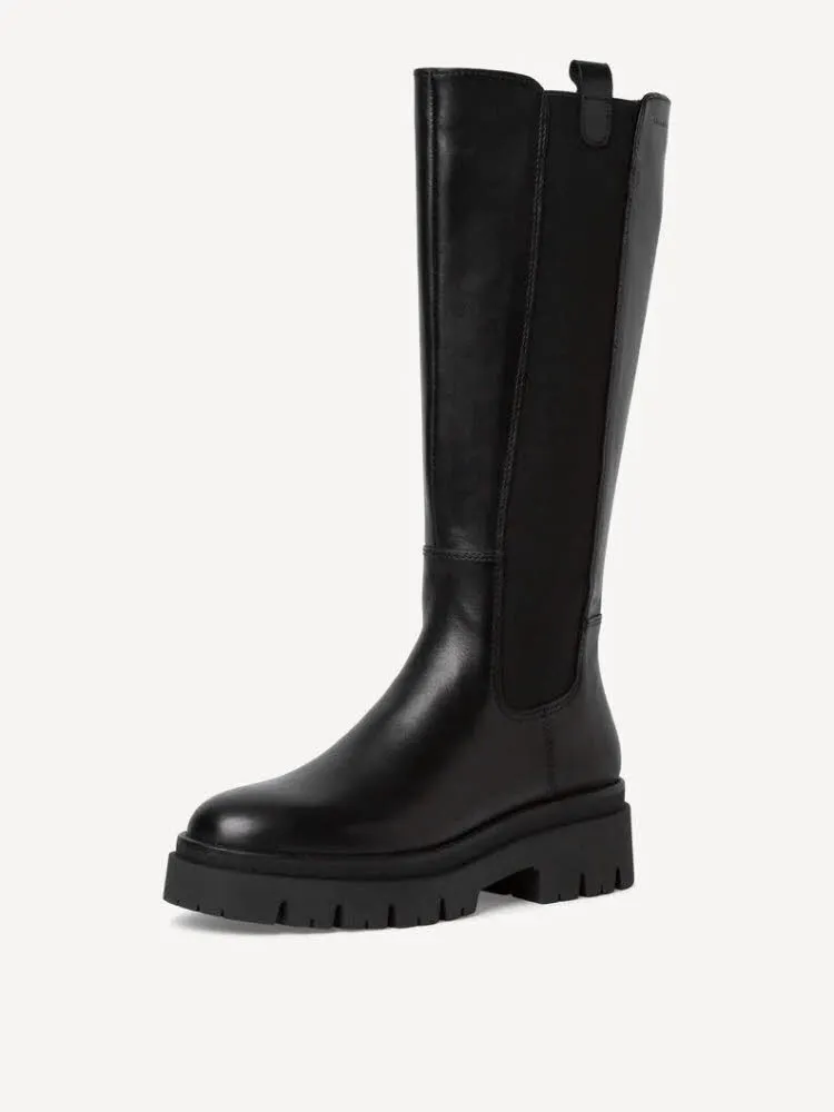 Tamaris Long Boot Flat Damen Modestiefel Stiefel schwarz