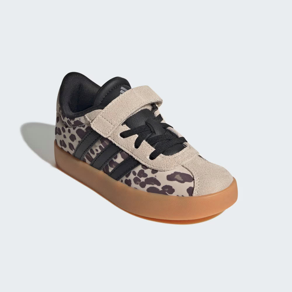 adidas VL COURT 3.0 EL C Mädchen Sneaker Freizeitschuhe beige/braun/leoprint