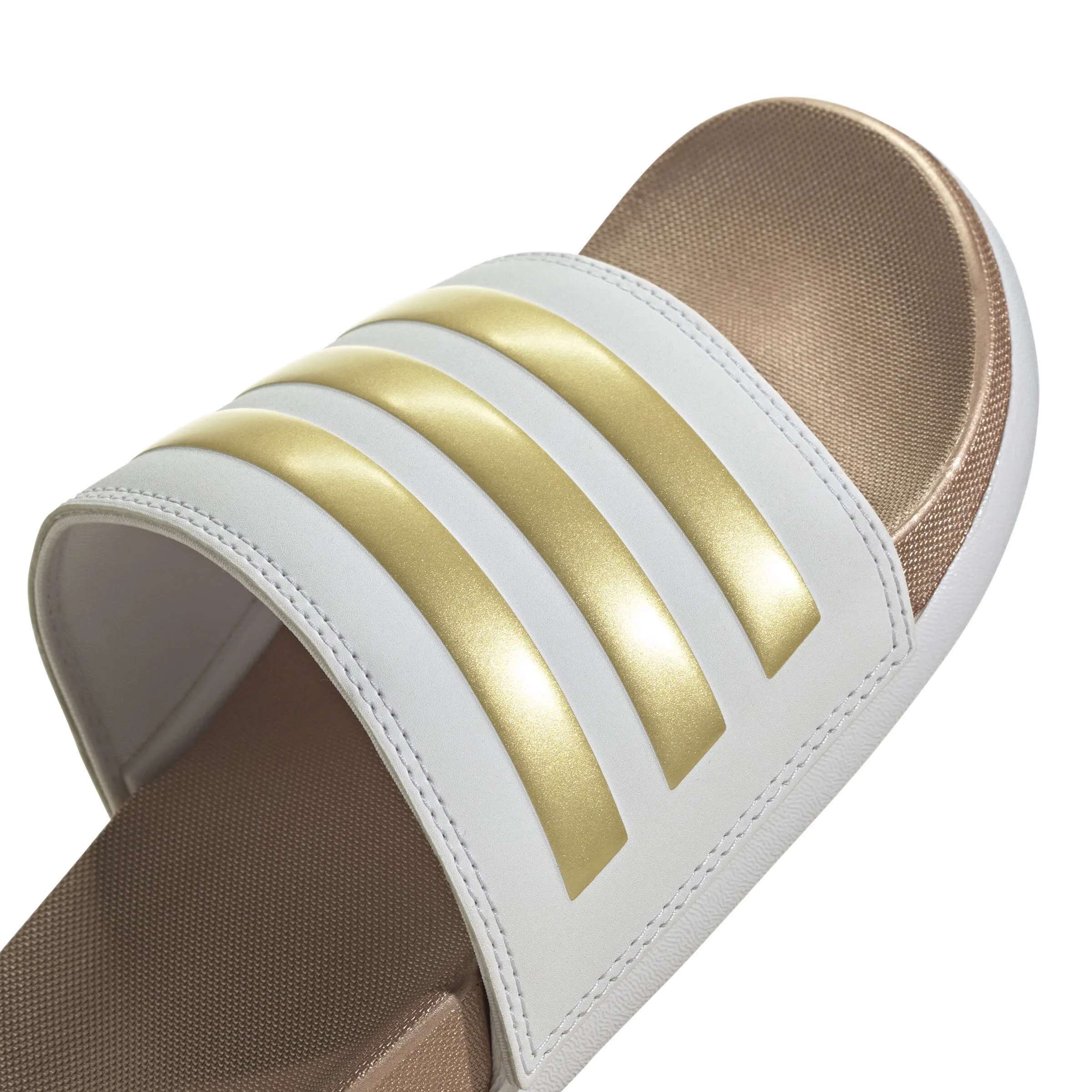 adidas Adilette Comfort Damen Badeschuh Gold Weiß