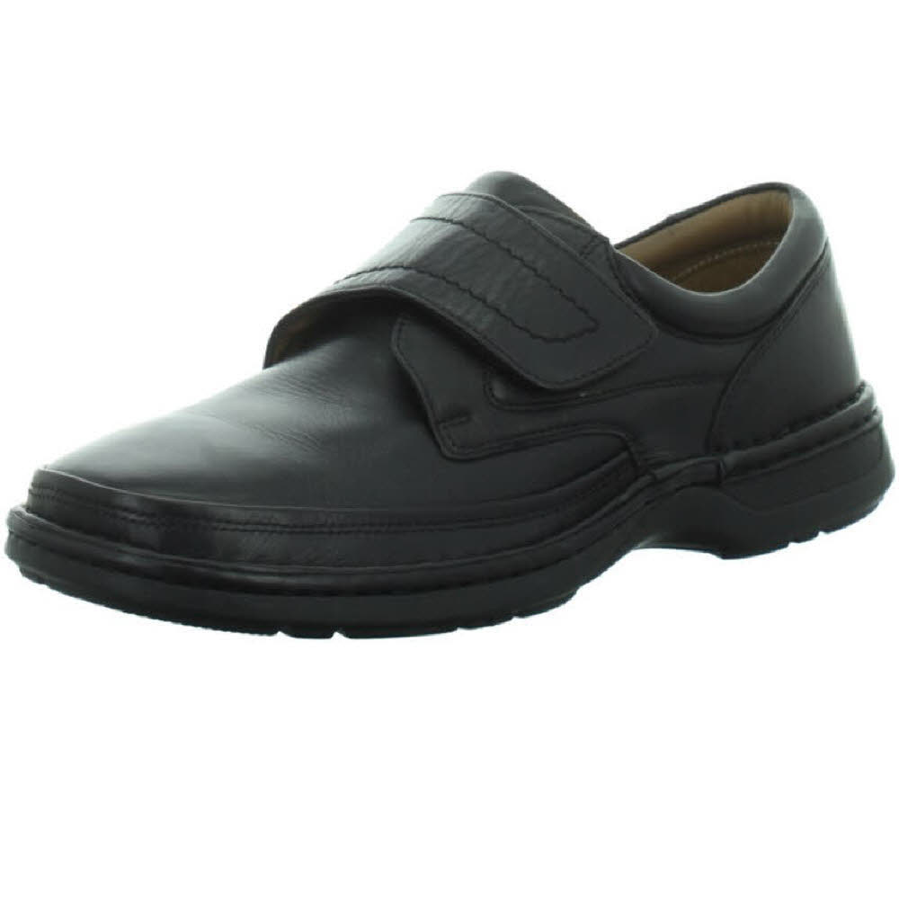 Longo Slipper Herren Klettschuhe Lederschuh Freizeit Outdoor modisch schwarz NEU