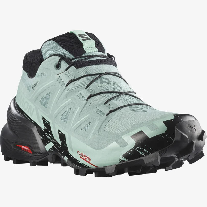 Salomon Speedcross 6 GTX Trailrunning-Schuhe mit Quicklace Wetterfest Damen Mint