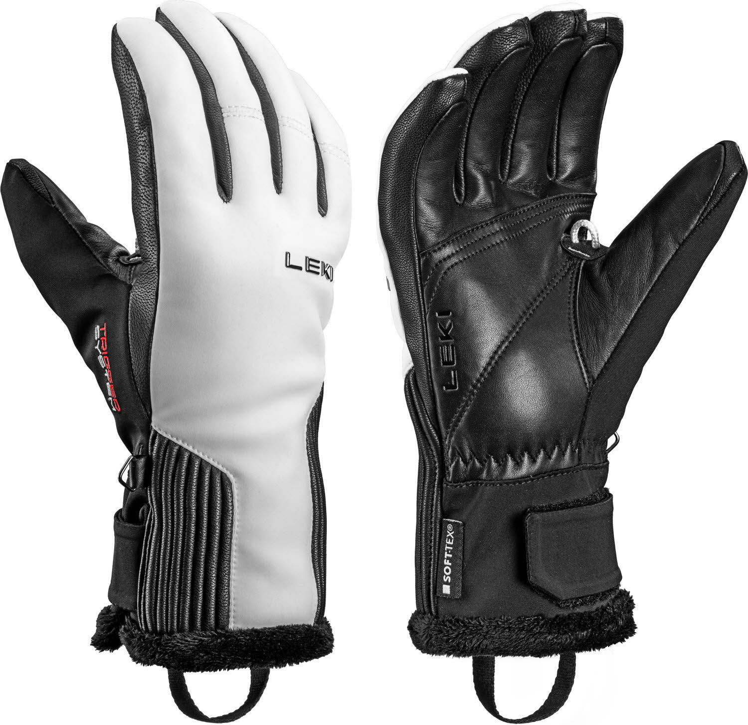 Leki HS Vallarta 3D Women Damen Skihandschuhe Fingerlinge weiß/schwarz