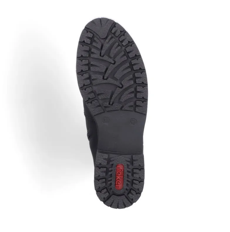 Rieker Damen Stiefelette Schnürer Gefüttert Modeschuh Damen schwarz