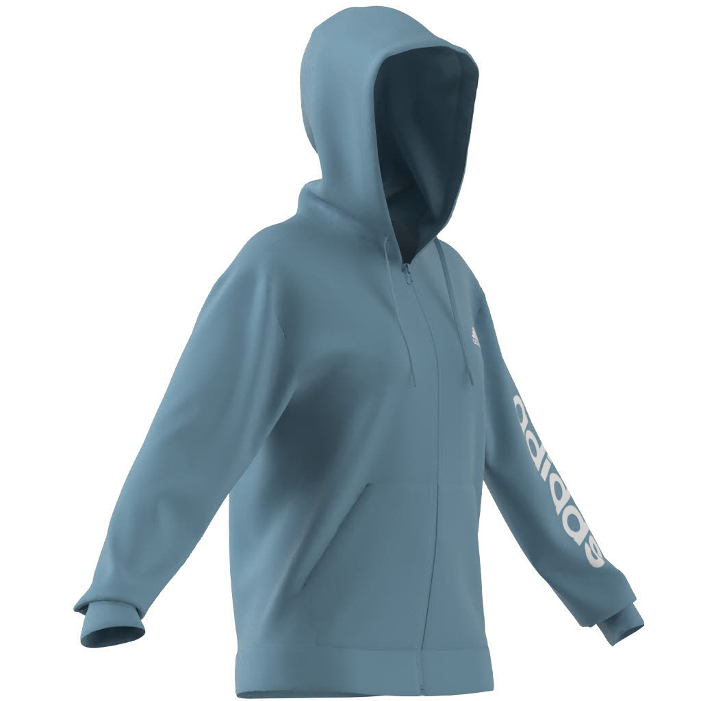 adidas 	Essentials Linear French Terry Kapuzenjacke Damen hellblau