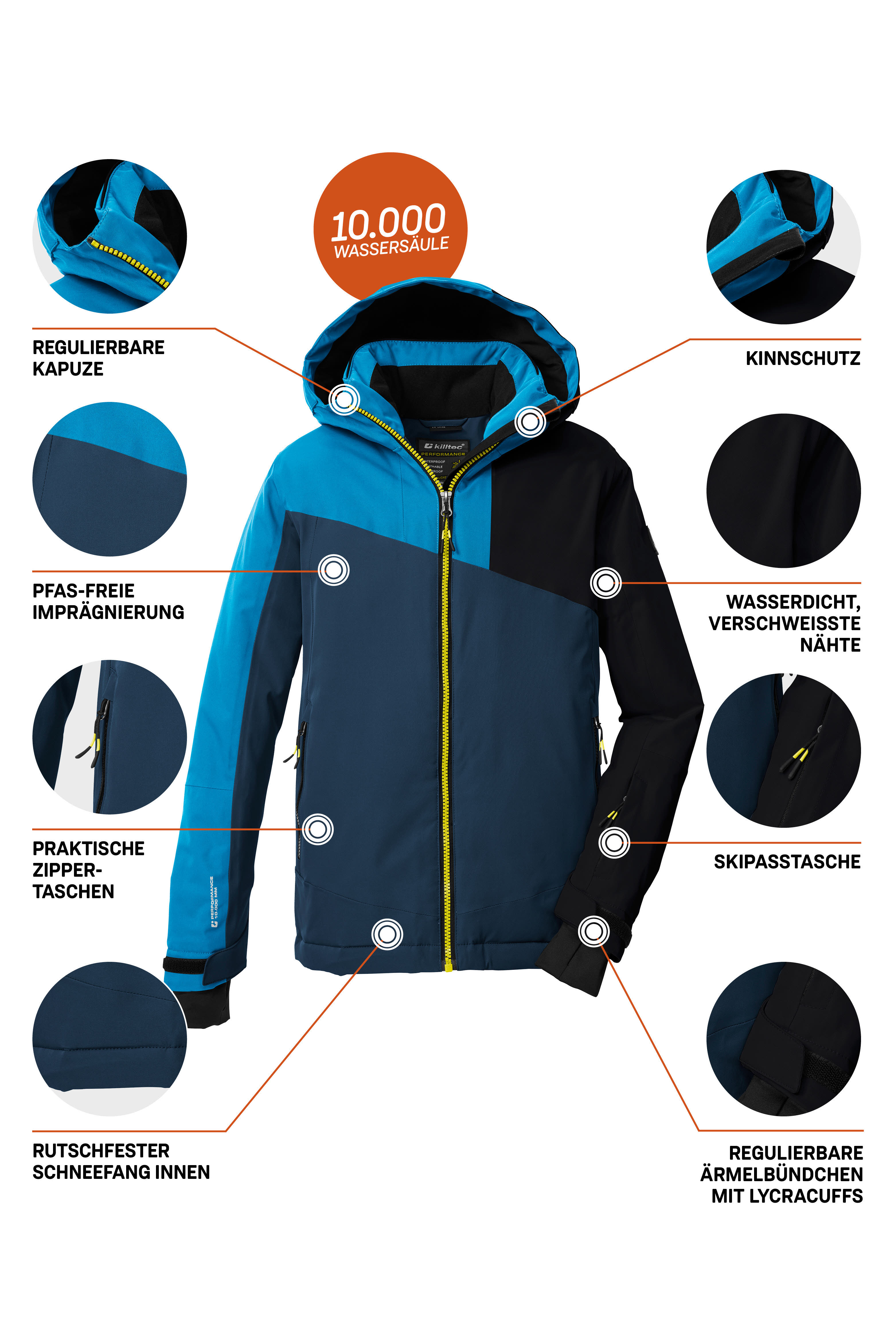Killtec Skijacke Winterjacke Jungen blau