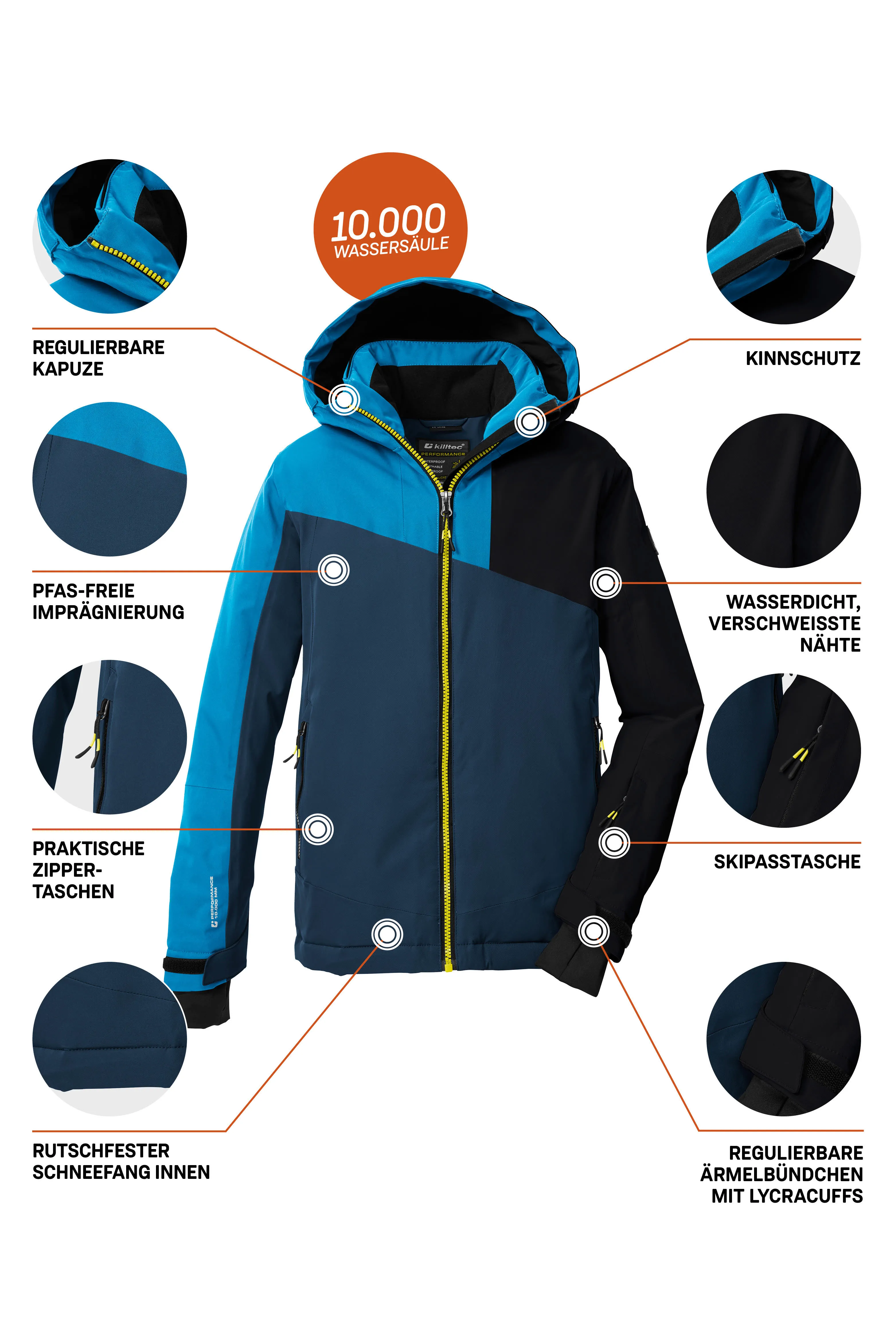 Killtec Skijacke Winterjacke Jungen blau