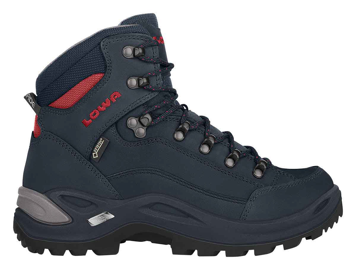 LOWA Renegade GTX MID WS Damen Trekkingschuhe Outdoor Freizeit navy rot