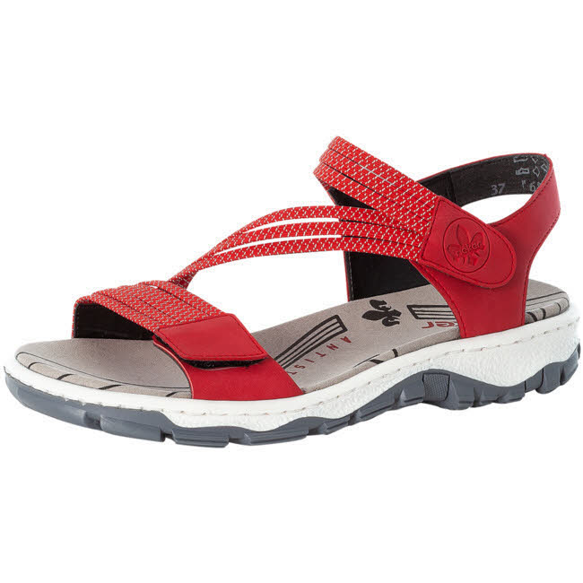 Rieker Sandale Trekking Klettverschluss rot Damen NEU