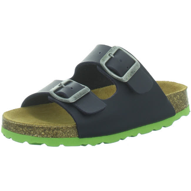 Longo Pantoletten Jungen Schnallenschuh blau NEU