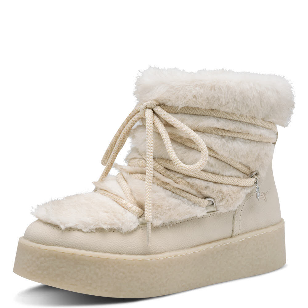 Tamaris Damen Stiefelette Winterstiefel beige