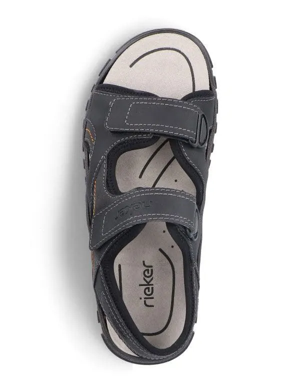 Rieker Herren Sandalen Trekkingsandalen schwarz