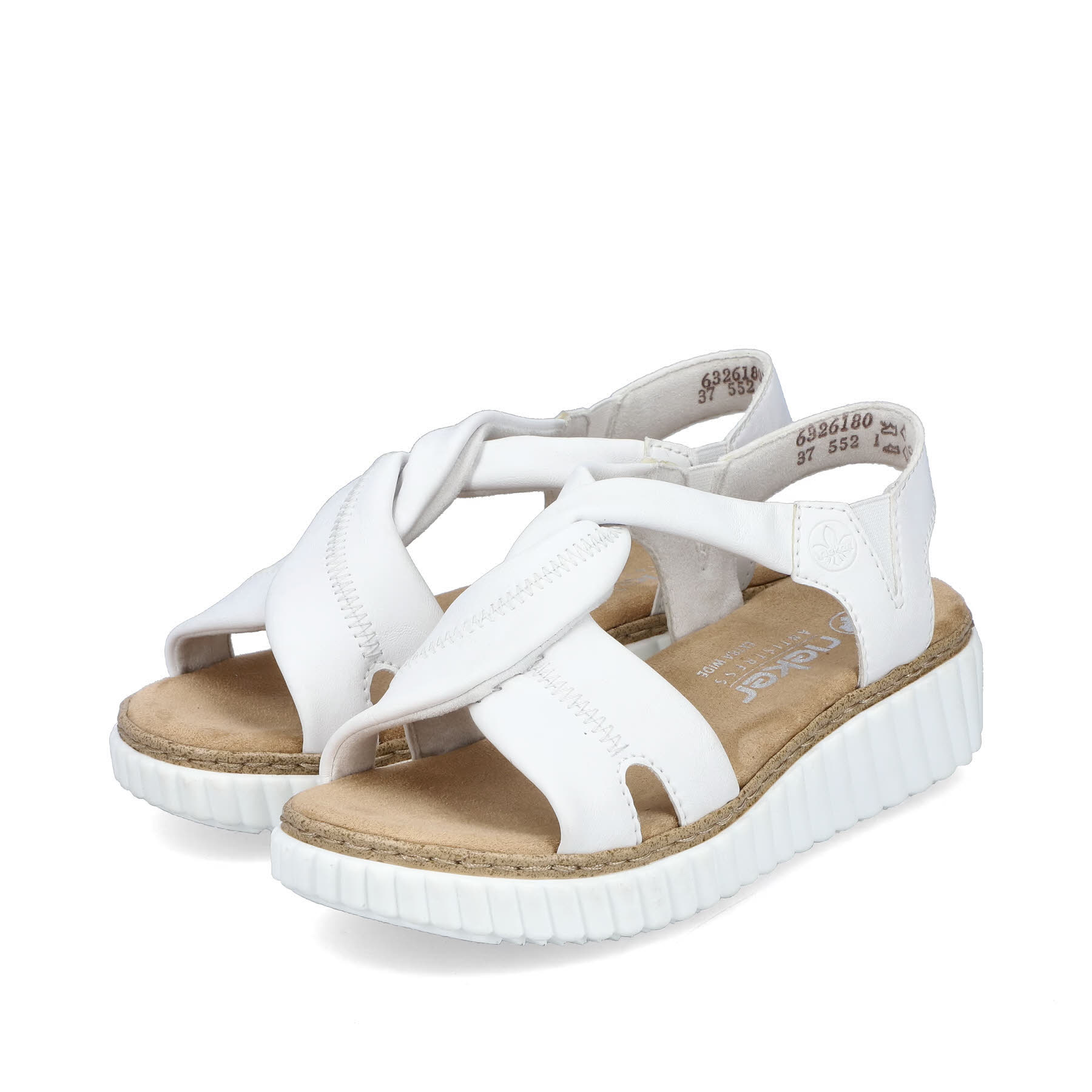 Rieker Damen Sandalen Keilsandaletten Modeschuhe weiß