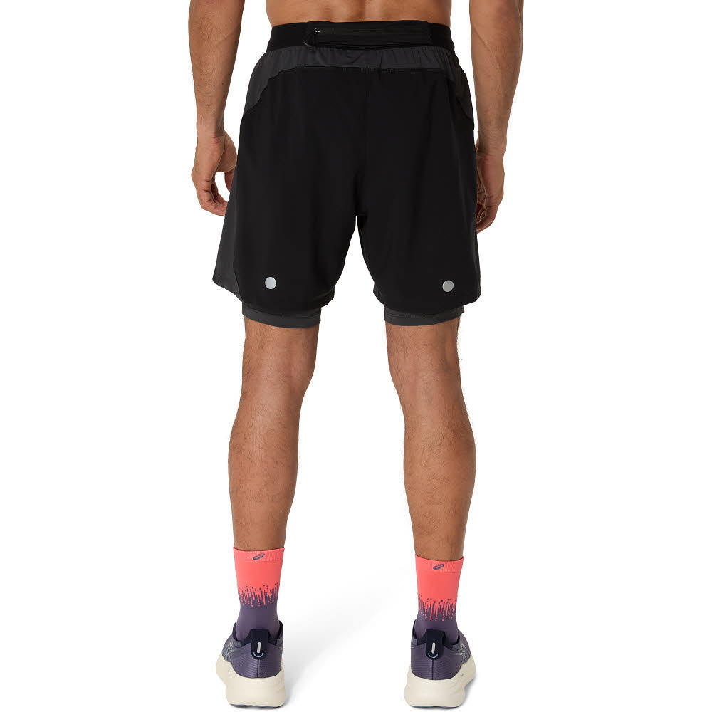 Asics ROAD 2N1 7IN SHORT Herren Laufhose Running Shorts schwarz