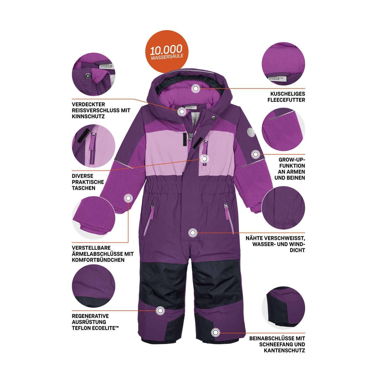 Killtec FISW 31 MNS ONPC Mädchen Schneeoverall Schneeanzug dunkelpflaume