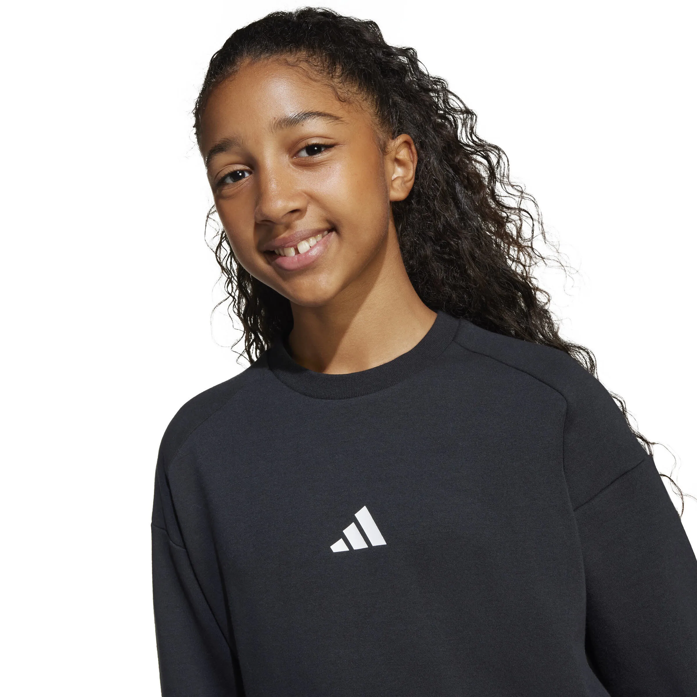 adidas Future Icons 3-Streifen Sweatshirt Kinder schwarz/weiß