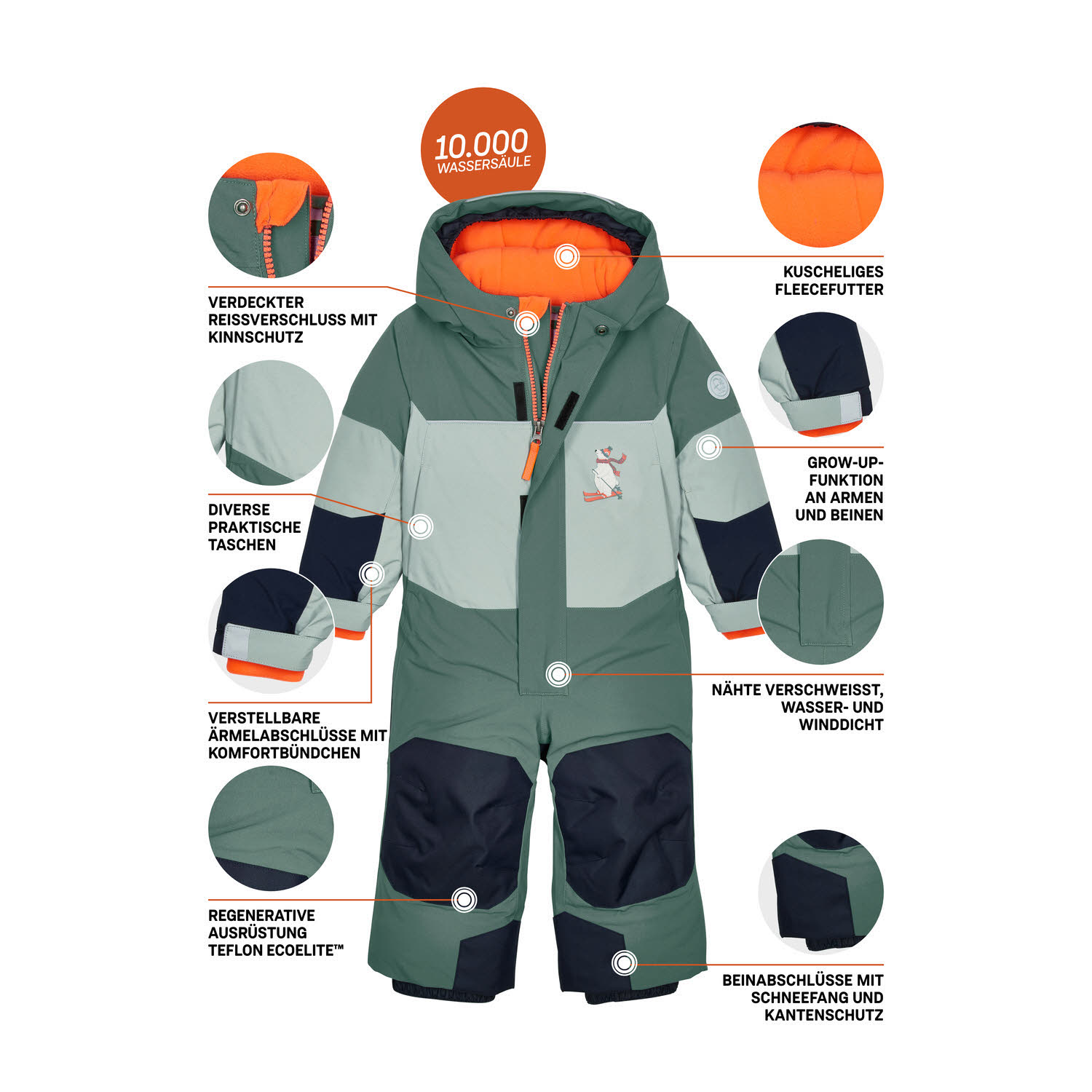 Killtec FISW 29 MNS ONPC Kinder Schneeoverall Schneeanzug waldgrün