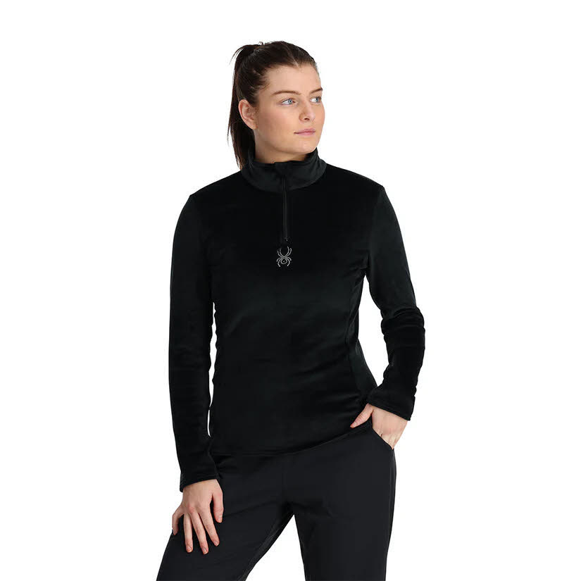 Spyder SHIMMER BUG 1/2 ZIP Damen Skirolli Funktionsshirt schwarz