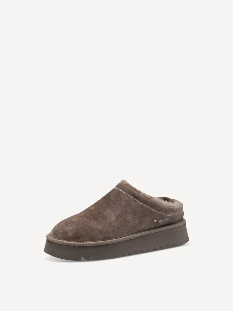 Tamaris Women Sabot Damen Hausschuhe Pantoffel taupe