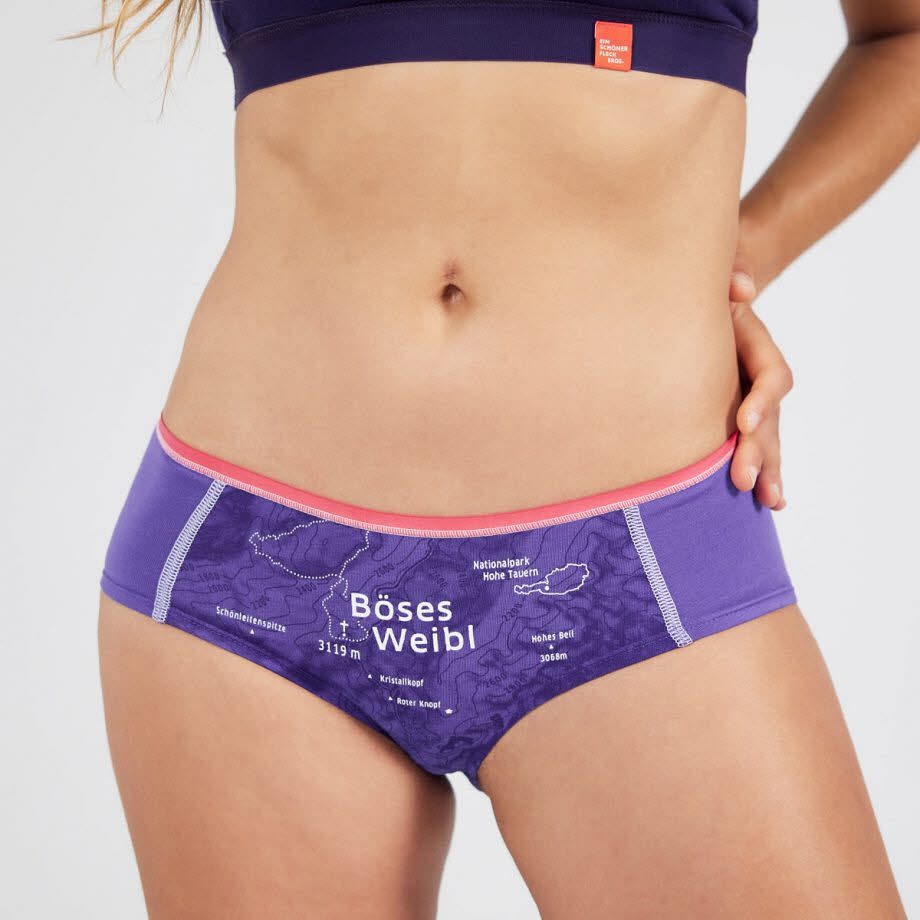 EIN SCHÖNER FLECK ERDE Hipster BÖSES WEIBL Unterhose Damen lila NEU